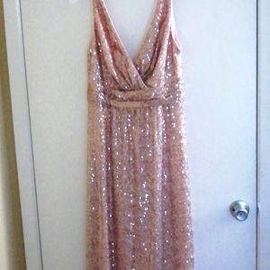 Rose-gold sequins dress